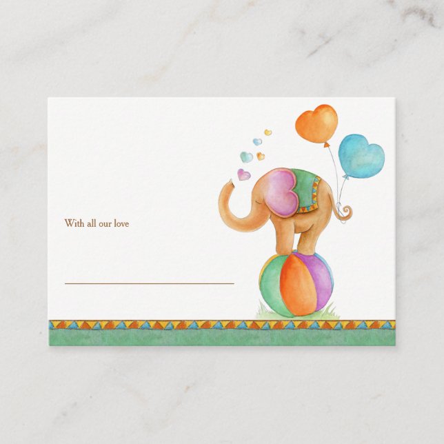 Cartes de douche à écran d'art d'éléphant baby sho (Devant)