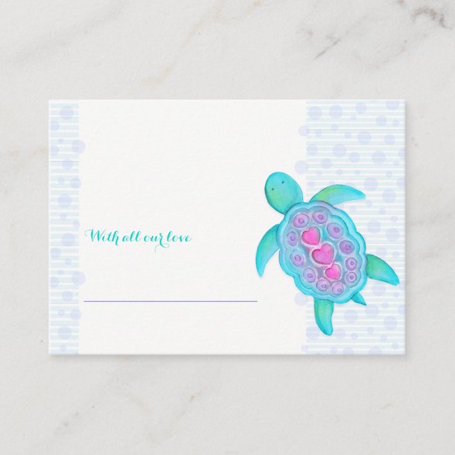 Cartes de douche à écran de tortue baby shower (Devant)