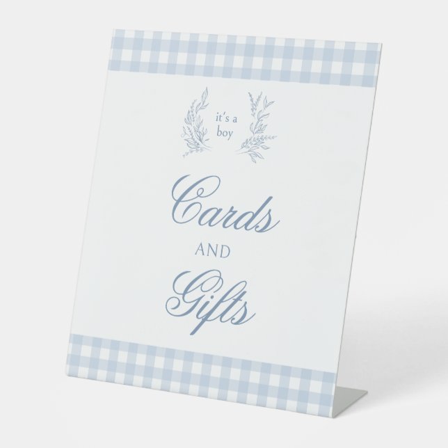 Cartes de douche pour bébé bleu clair et signe cad (Recto)