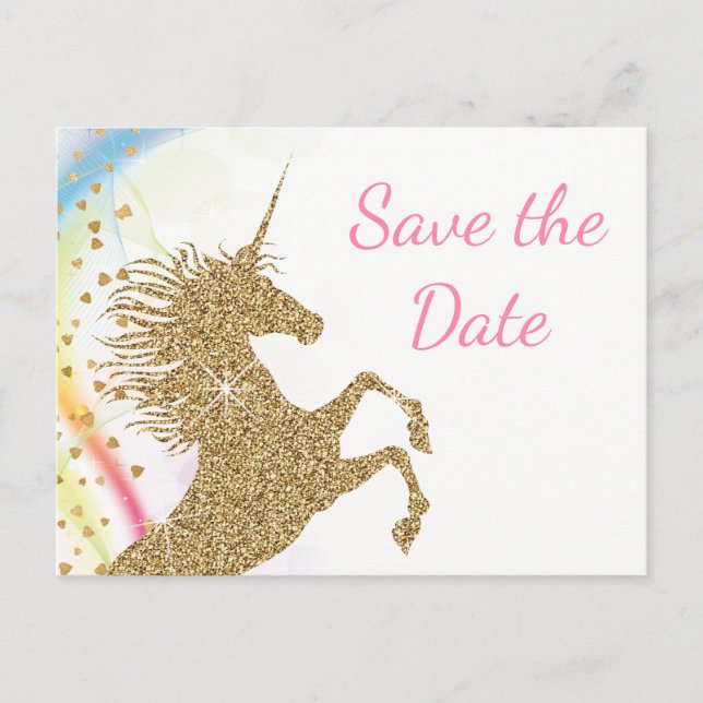 Cartes de faire-part de Baby Shower Licorne (Devant)