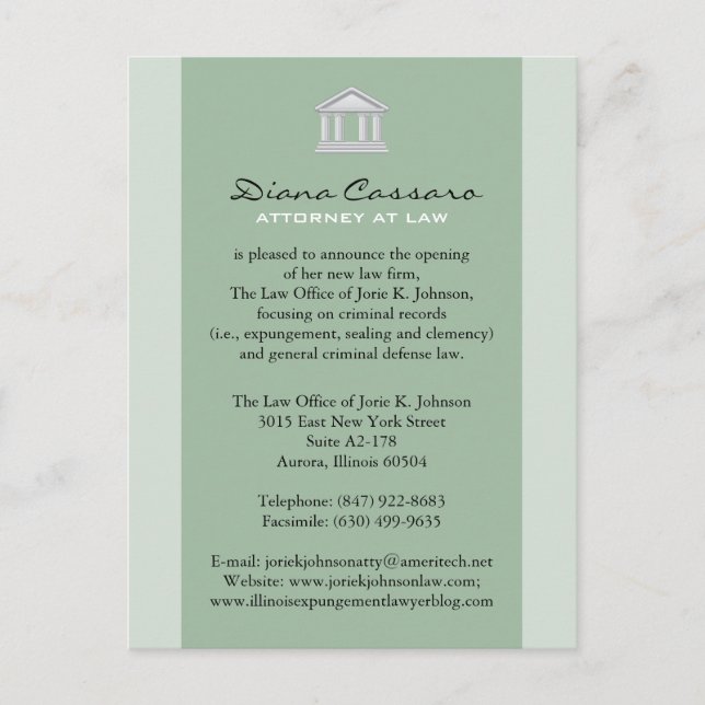 Cartes de faire-part de cabinet juridique (Devant)
