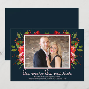 Cartes de Faire-part de grossesse de Noël Holly Ph