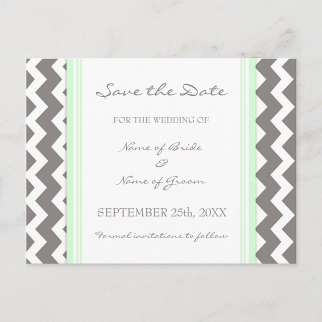 Cartes de faire-part de mariage à motif chevron gr (Devant)