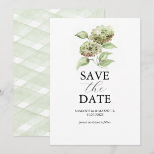 Cartes de Faire-Part de Mariage aux Hortensias Ver