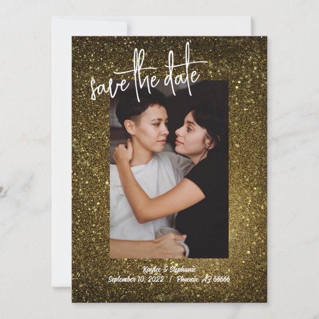 Cartes de Faire-Part de Mariage avec Photo et Pail (Devant)