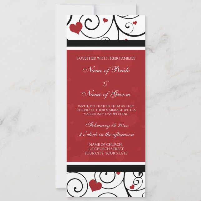 Cartes de Faire-part de mariage de la Saint-Valent (Devant)