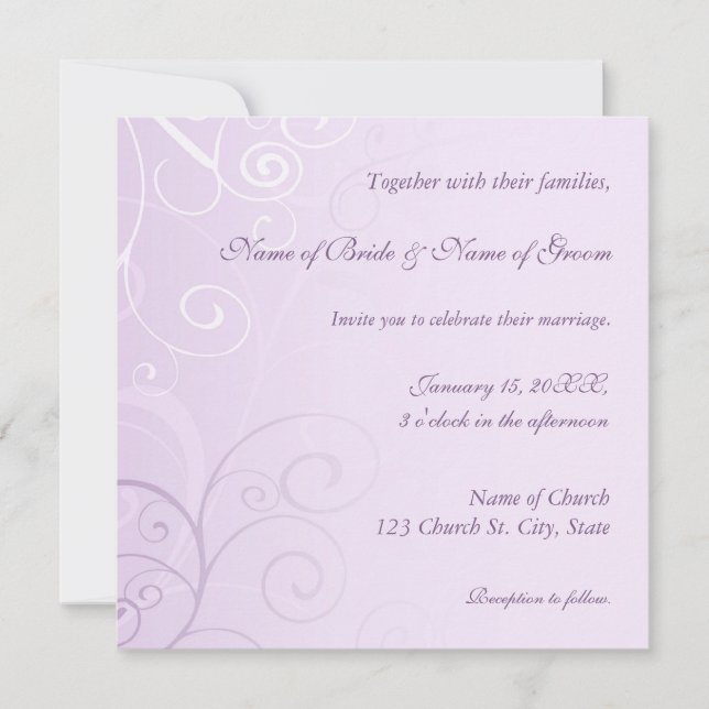 Cartes de Faire-part de mariage de Purple (Devant)