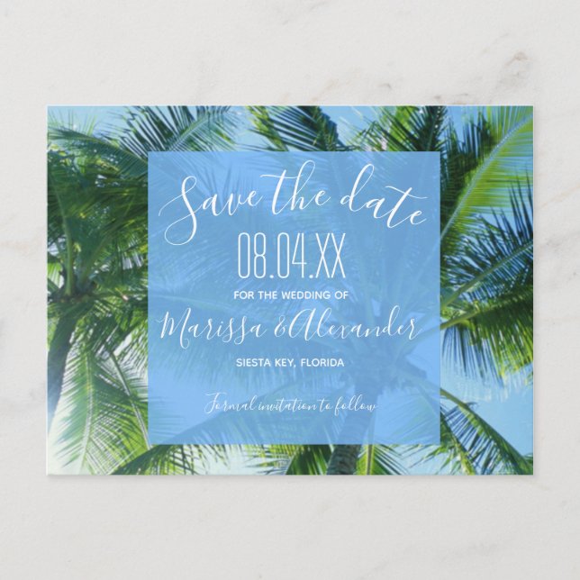 Cartes de Faire-Part de Mariage Économique Plage a (Devant)