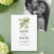 Cartes de Faire-Part de Mariage Hydrangea Verte av