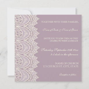 Cartes de Faire-part de mariage Motif en dentelle 