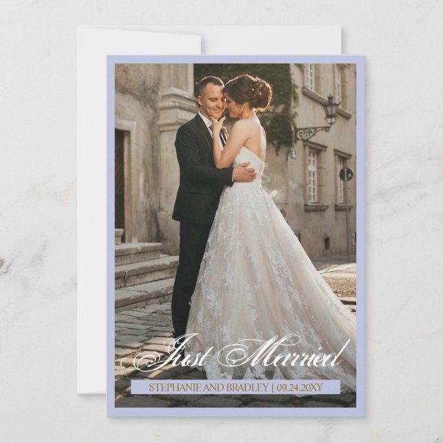 Cartes de Faire-part de Mariage photo juste marié (Devant)