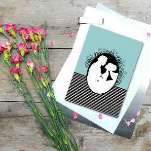 Cartes de Faire-Part de Mariage Silhouettes de Mar