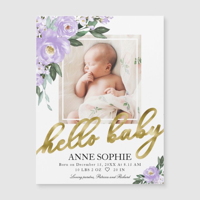 Cartes de Faire-part de naissance photo mignonne v (Devant)