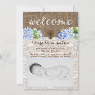 Cartes de Faire-part de naissance pour bébé chréti