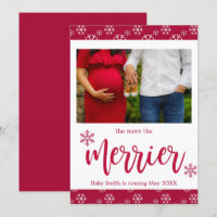 Cartes de Faire-part de Noël de grossesse en photo