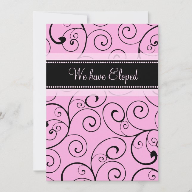 Cartes de Faire-part Elopement pour persiennes ros (Devant)