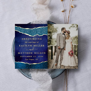 Cartes de Faire-part photo Mariage Agate élégant