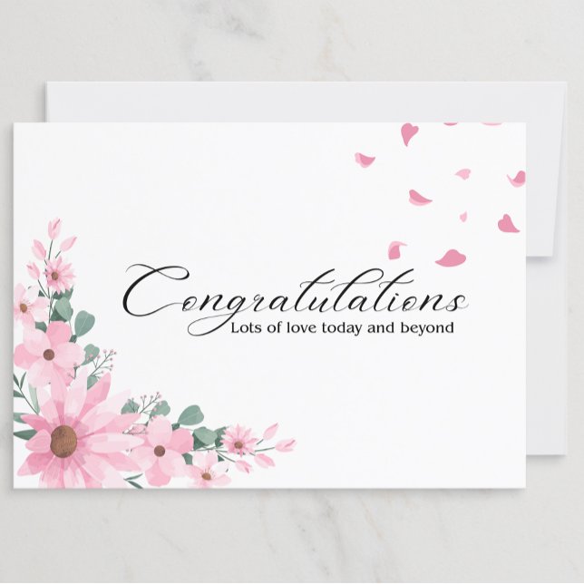 Cartes de félicitations pour Mariage rose (Créateur téléchargé)