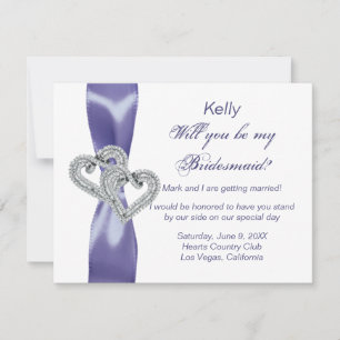Cartes de femme de chambre couleur bleu pourpre