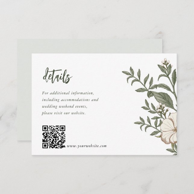 Cartes de fermeture de Faire-part de mariage flora (Devant / Derrière)