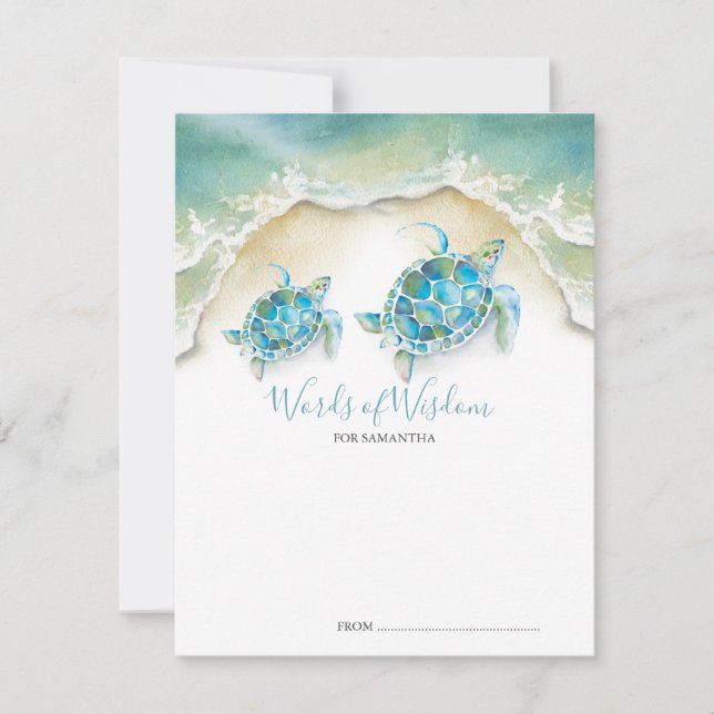 Cartes de fermeture du Baby shower de la tortue de (Devant)