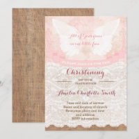 Cartes de fête de baptême pour fille en rose antiq