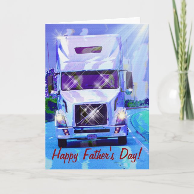 Cartes de Fête des pères du conducteur de camion b (Devant)