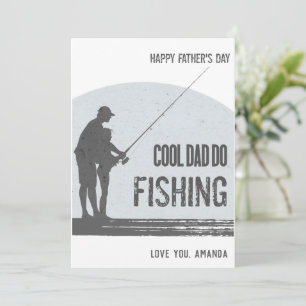 Cartes de fête des pères pêche à la ligne Pêcheur 