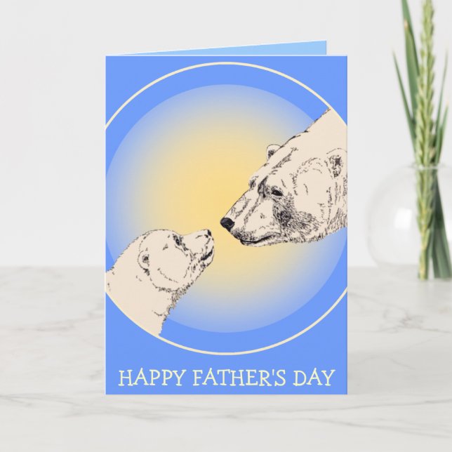 Cartes de fêtes des pères Cartes de voeux Ours Pol (Devant)