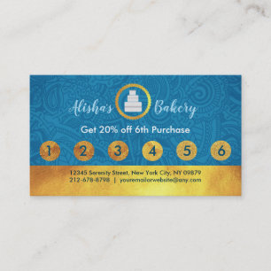 Cartes de fidélité de boulangerie Cartes de visi