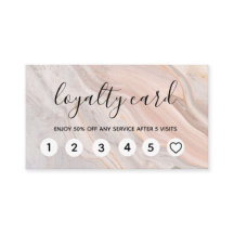 Cartes de fidélité élégantes en marbre rose