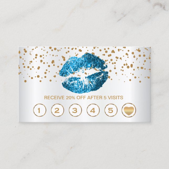 Cartes de fidélité Turquoise Blue Parties scintill (Devant)