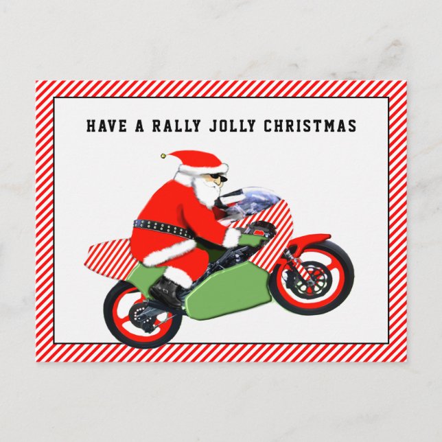 Cartes de fin de année de Noël de moto (Devant)