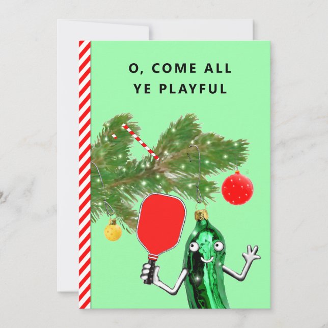 Cartes de fin de année de Noël de Pickleball (Devant)