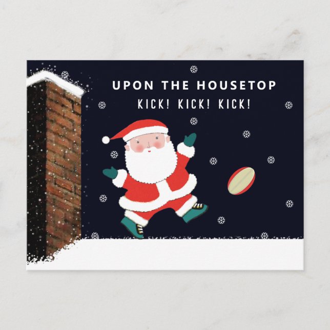 Cartes de fin de année de Noël de rugby (Devant)