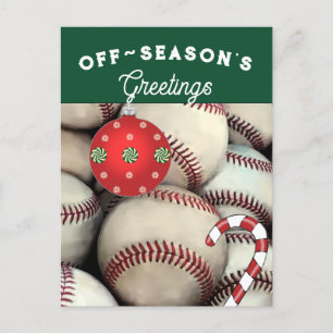 Cartes de fin de année de Noël du baseball