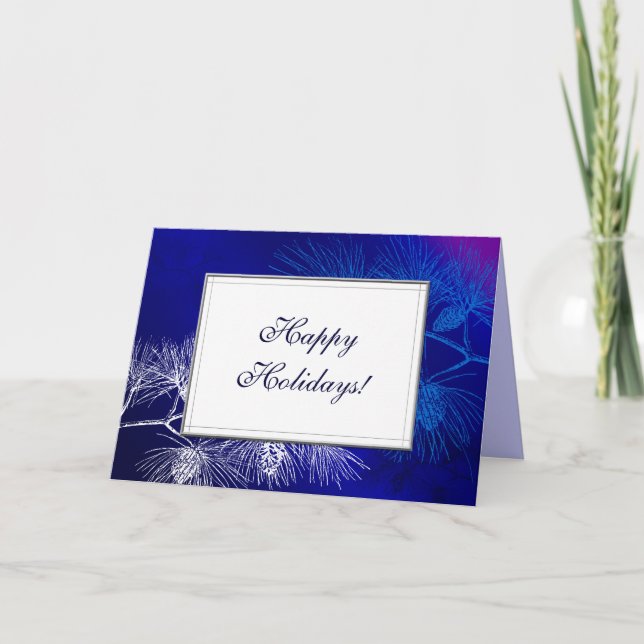 Cartes de fin de année personnalisés Blue White Pi (Devant)