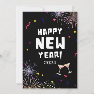 Cartes de fin de année plats pour le bon Nouvel An
