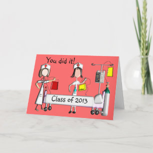 Cartes de fin d'études des infirmières Classe de 2