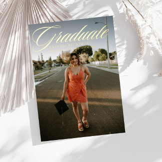 Cartes de fin d'études minimalistes avec 4 photos