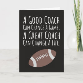 Cartes de football d'automne Merci l'entraîneur de