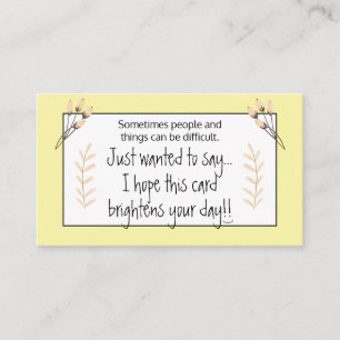 Cartes de gentillesse florales jaunes pour égayer 