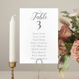 Cartes de graphiques Mariage élégantes Gris Script