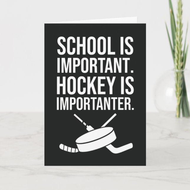 Cartes de hockey drôles Humour sportif École Joueu (Devant)