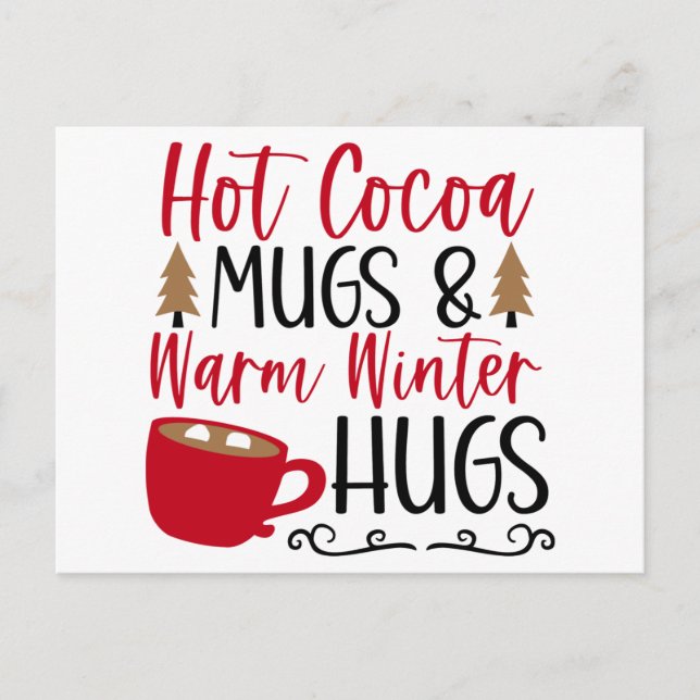 Cartes de Hot Cocoa et Câlins de vacances (Devant)