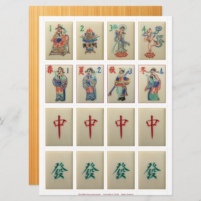 Cartes de jeu (1) - Fleurs, Saisons, Dragons (Devant / Derrière)