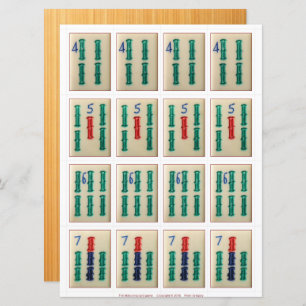 Cartes de jeu (4) - bambous 4-7