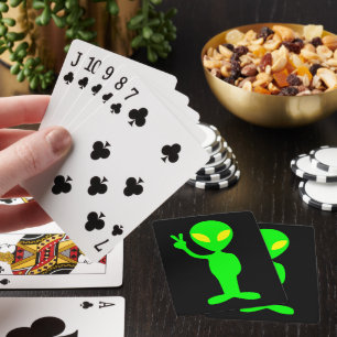 CARTES DE JEU ALIEN VERT PAIX