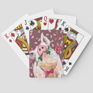 Cartes de jeu amusantes avec un cochon de Gentlema