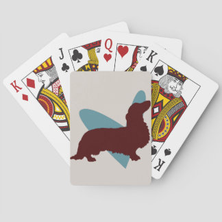 Cartes de jeu aux cheveux longs de teckel